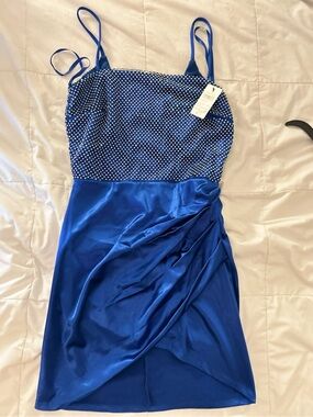 Windsor Royal Blue Embellished Spaghetti Strap Dress